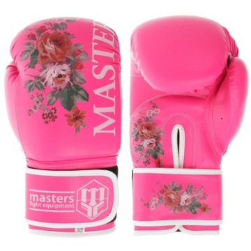 RÓŻOWE RĘKAWICE BOKSERSKIE SPARINGOWE MASTERS RPU-FLOWER 10 oz
