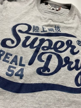 Superdry Super DRY REAL JAPAN/ORYGINALNY szary T SHIRT rozmiar L