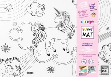 Transparentna mata wodoodporna do kolorowania Strigo by Funny Mat Unicorn