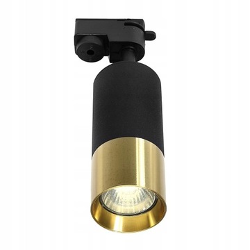 REFLEKTOR SZYNOWY CZARNO-ZŁOTY GU10 TUBA LAMPA SUFITOWA