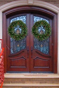 РОЖДЕСТВЕНСКАЯ ГИРЛЯНДИЯ СВЕТОДИОДНЫЙ КРУГЛЫЙ ВЕНОК КРЕМОВЫЙ