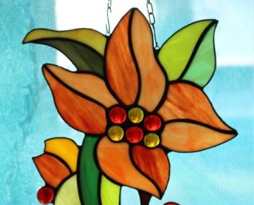 Витраж Тиффани «Райский цветок» Оранжевый II
