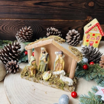 Рождественская конюшня, Вертеп, Святое семейство, Статуэтка, Елочные украшения