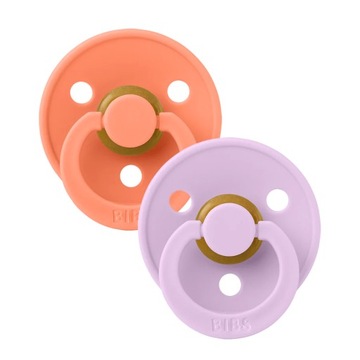 SMOCZEK BIBS HEVEA S 0+ PAPAYA VIOLET SKY 2-PAK