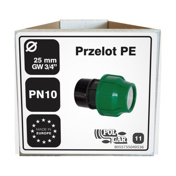 11. PE ДО 25MM X 3/4