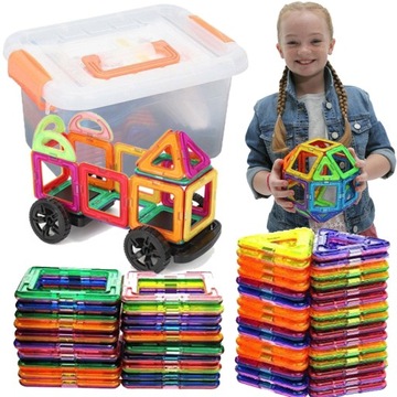 МАГНИТНЫЕ КОНСТРУКЦИОННЫЕ БЛОКИ УЧЕБНО-ОБРАЗОВАТЕЛЬНЫЙ НАБОР 105 ЭЛЕМЕНТОВ. + КОРОБКА