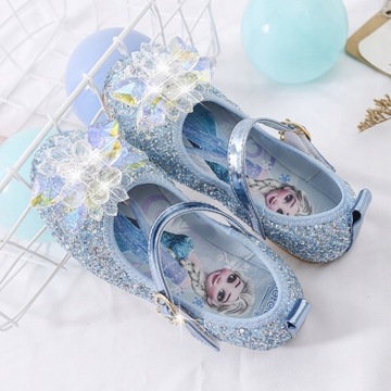 2023 Letnie Dziecięce Skórzane Buty Frozen Elsa