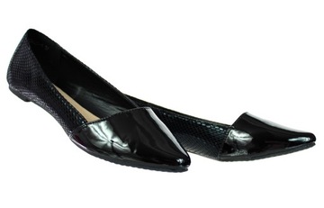 BALERINY LAKIERKI ELEGANCKIE CZARNE BUTY DAMSKIE 6401 roz. 38