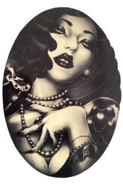 Tatuaż zmywalny VINTAGE Girl elegancka kobieta ART