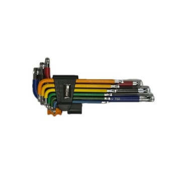 KLUCZE TORX T10-50 Z OTWOREM ZESTAW 9szt KOLOROWE