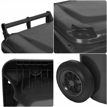 Контейнер для мусора 120л, черный мусорный бак