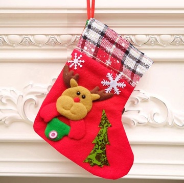 ДЕКОРАТИВНЫЙ РОЖДЕСТВЕНСКИЙ НОСОК ДЛЯ ПОДАРКОВ САНТА-РОЖДЕСТВЕНСКИЙ КАМИН