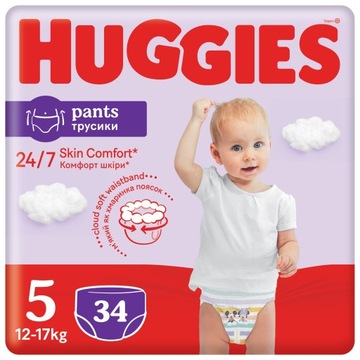 HUGGIES Pieluchomajtki Pants 5 (12-17kg) 34 szt