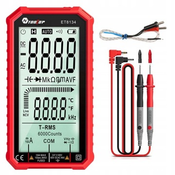 Przenośny Wielofunkcyjny multimetr LCD TOOLTOP