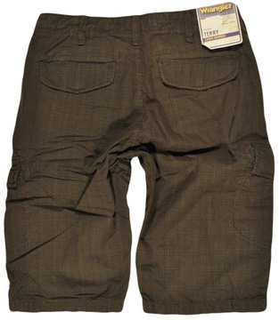 WRANGLER spodenki green CARGO shorts TERRY _ W36