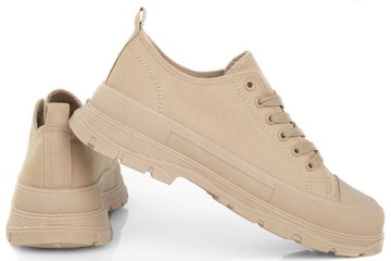 БЕЖЕВЫЕ КРОССОВКИ НА НИЗКОЙ ПЛАТФОРМЕ PALLADI 38