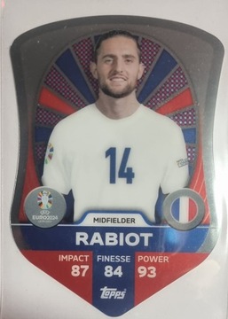 EURO 2024 TOPPS MATCH ATTAX CHROME PRO ELITE SHIELD SC 3 ADRIEN RABIOT
