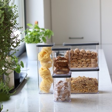 КОНТЕЙНЕР ДЛЯ ПИЩЕВЫХ ТОВАРОВ ROTHO ОРГАНИЗАТОР ДЛЯ СЫПНЫХ ГРУЗОВ 2,1 Л ГРАФИТ LOFT