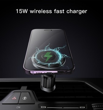 Автомобильный магнитный держатель в клетку с ИНДУКТИВНОЙ ЗАРЯДКОЙ MagSafe - iPhone