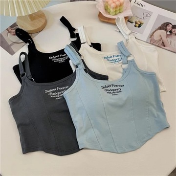 Женский укороченный топ без рукавов с принтом, сексуальные майки