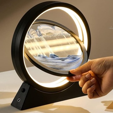 Malowanie Piaskiem 3D Obracania Dynamiczny Klepsydra Art Lampka Nocna Led
