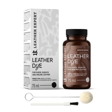 Leather Expert Farba Zamsz Nubuk Skóra Anilinowa 75ml Medium Brown
