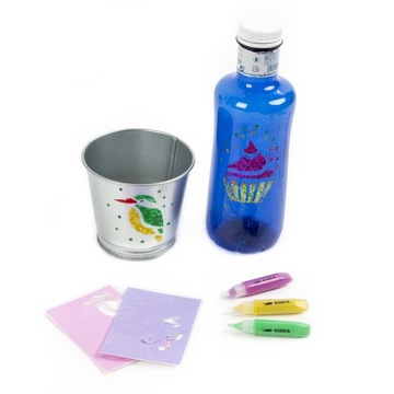 МАРКЕРЫ АКРИЛОВЫЕ С БЛЕСКАМИ 10 цветов С ШАБЛОНАМИ.