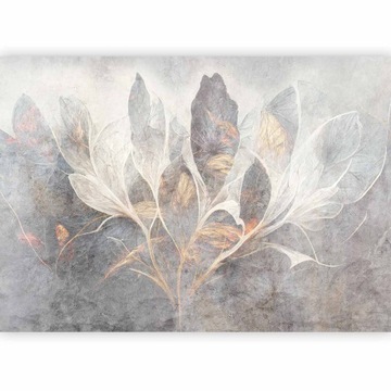 FOTOTAPETA LIŚCIE ABSTRAKCJA BETON BOHO SZARA DO SYPIALNI SALONU 400x280