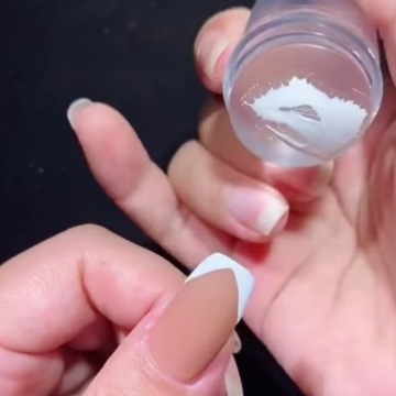 Большой силиконовый штамп для декора с ракелем и защитным колпачком.