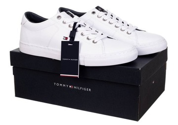 TOMMY HILFIGER BUTY MĘSKIE ESSENTIAL LEATHER SNEAKER WHITE r.44