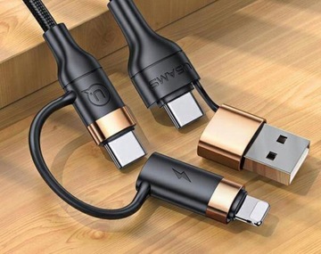 Кабель USB-C 4-в-1 USB-A для Apple Lightning iPhone