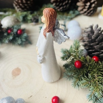 Figurka Aniołka Biały Anioł Stróż Komunia Chrzest Upominek Dekoracja