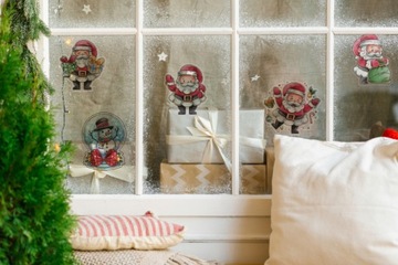 Набор РОЖДЕСТВЕНСКИХ наклеек на окно ЖИВОТНЫЕ, 20 шт.