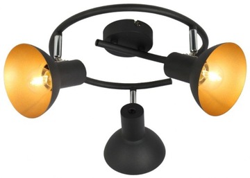Czarna industrialna lampa reflektor spirala DISO