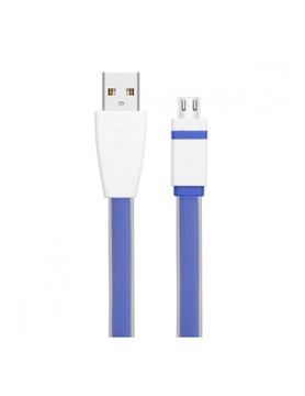 КАБЕЛЬ USB-Micro USB ДЛИНОЙ 1 М, СИНИЙ, ПЛОСКИЙ, СТИЛЬНЫЙ!