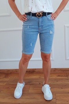 Spodenki SZORTY Jeansowe PUSH UP Przecierane DZIURY (38-48) r. 38 / M