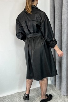 SUKIENKA Z IMITACJI SKÓRY SZMIZJERKA CZARNA PLUS SIZE 44-50