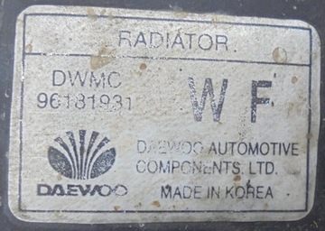 DAEWOO NUBIRA II 1.6 16V CHLADIČ VODY VENTILÁTOR