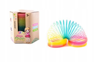 MAGICZNA SPRĘŻYNA 10CM KOLOROWA ZABAWKA SPRĘŻYNKA
