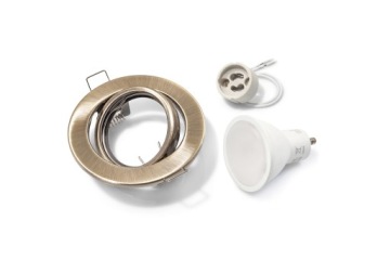 ZESTAW OPRAWA HALOGENOWA RUCHOMA MOSIĄDZ + ŻARÓWKA LED 7W + GU10 4500K