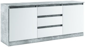 023-080 Komoda B2d3s/150 cm - BETON / BIAŁY