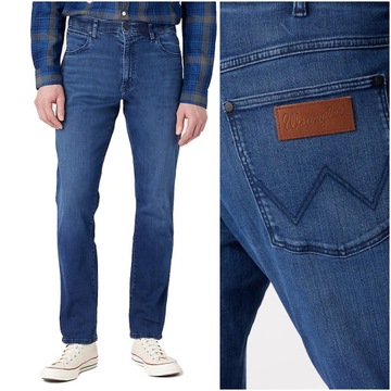 Męskie spodnie jeansowe proste Wrangler RIVER W36 L30