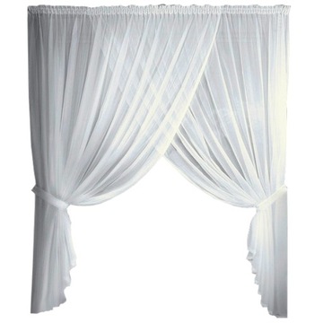 Dekoracja woalowa PREMIUM firana gotowa woal 400x250 wys. białe firany