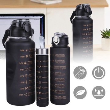 TRAVEL БУТЫЛКА СПОРТИВНАЯ БУТЫЛКА ДЛЯ ВОДЫ С МОТИВАЦИОННЫМ МЕРНЫМ НАБОРОМ ИЗ 3 ШТ.