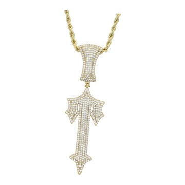 Naszyjnik z krzyżem unisex Prezenty Charms Metalowy, nierdzewny, elegancki złocisty