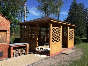 Садовая беседка деревянная сосна Алтана Производитель модернизации 4х3м
