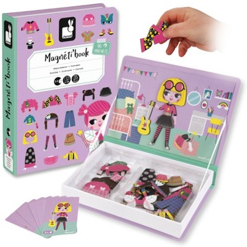 Układanka Magnetyczna Kostiumy Dziewczynka Magnetibook Janod dla dzieci 3+