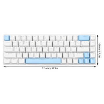 МЕХАНИЧЕСКАЯ КЛАВИАТУРА 60% RGB 68 КЛАВИШ БЕЛАЯ