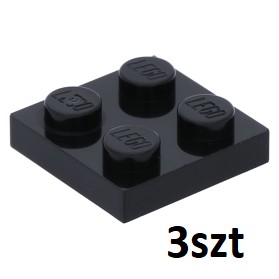 Lego 3022 302226 płytka 2x2 czarny 3szt BOX1