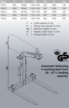 ВИЛЫ LISPING для поддонов HDS, захват EICHINGER 2 T